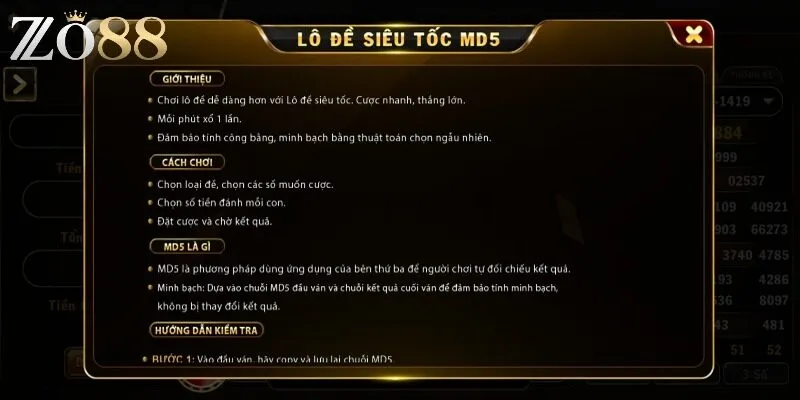 Luật và cơ chế hoạt động của lô đề siêu tốc MD5